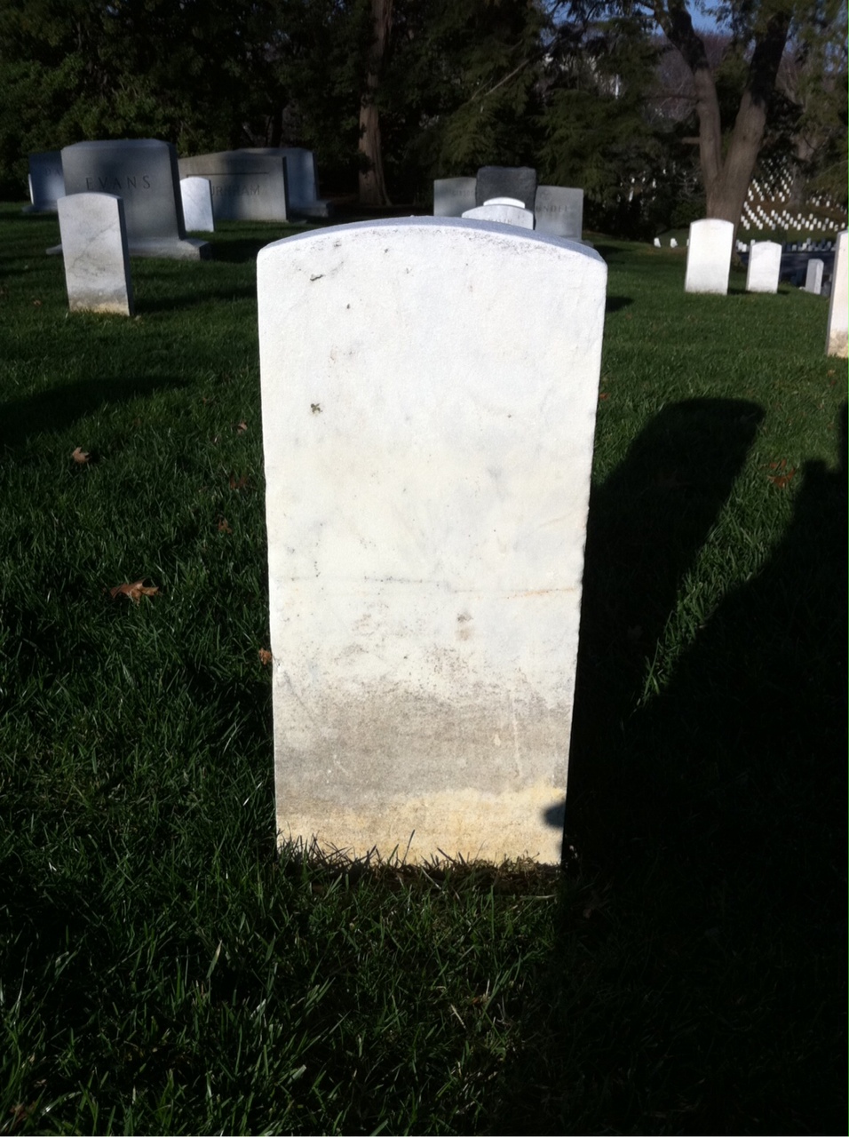 Back of headstone — William Armstrong