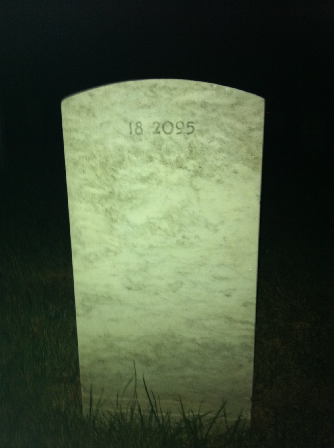 Back of headstone — Hosea Alley