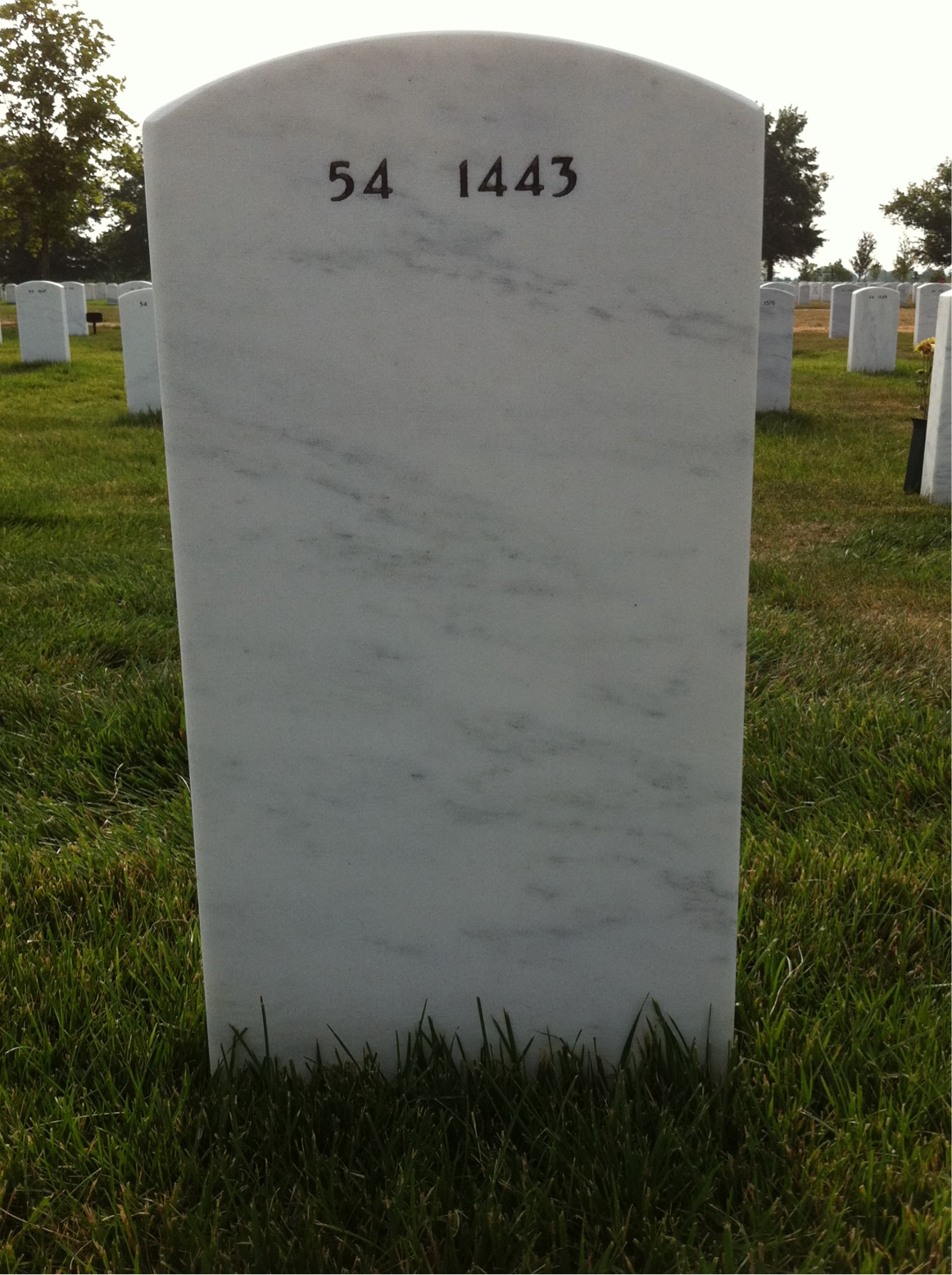 Back of headstone — William Joseph Hennessy