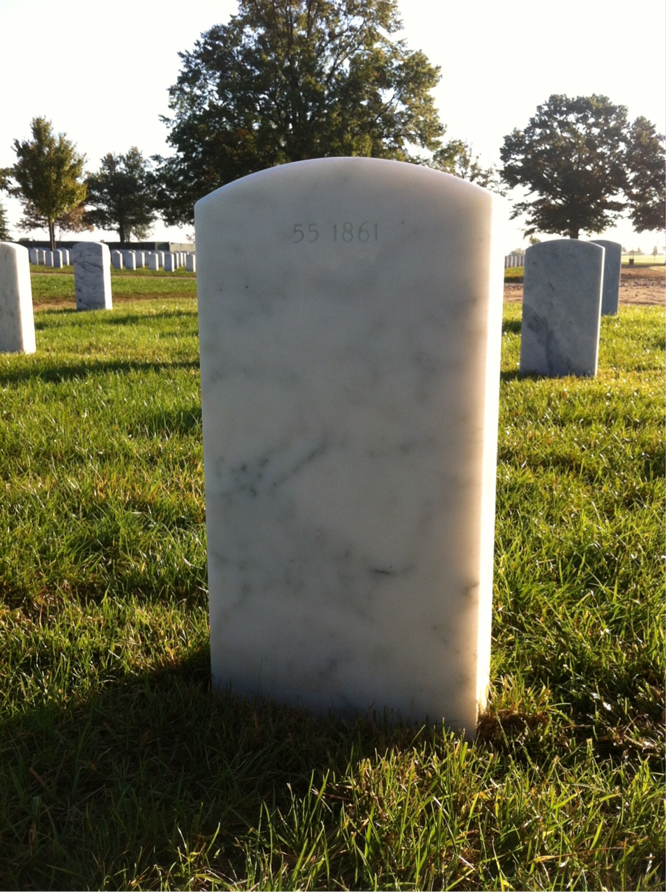 Back of headstone — Thomas J Hopkins