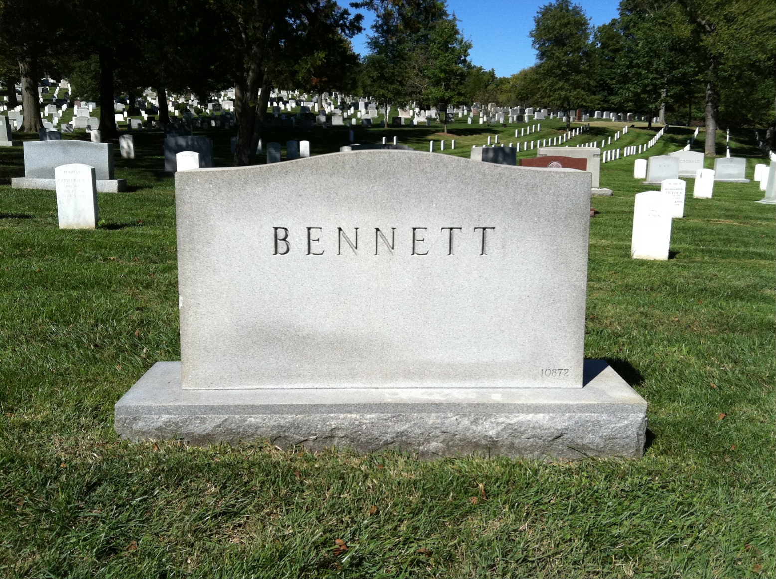 Back of headstone — Mary Bennett