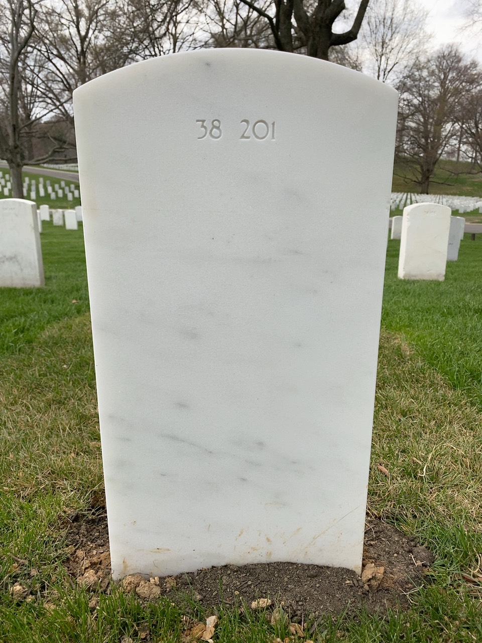 Back of headstone — William J Justice