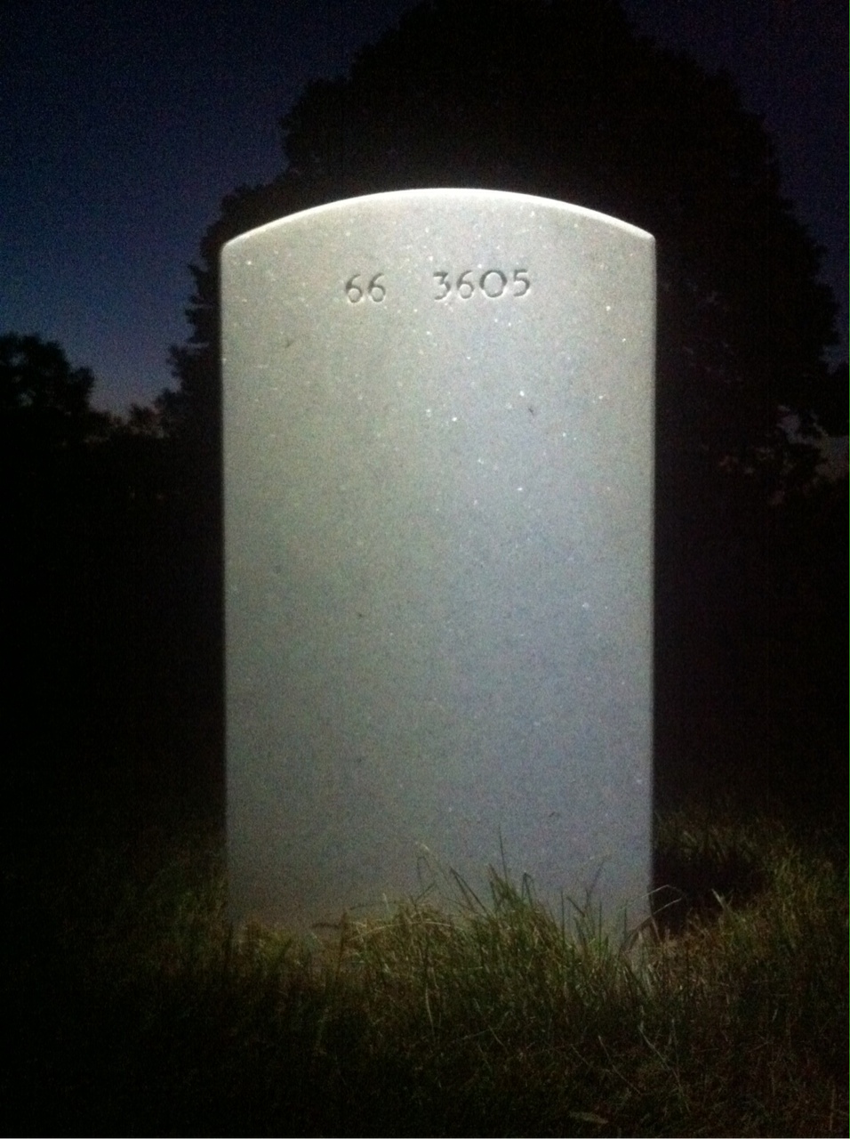Back of headstone — Joel Moffie