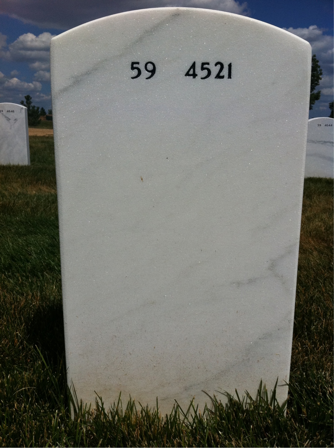 Back of headstone — Thomas Myron Tomaszewski