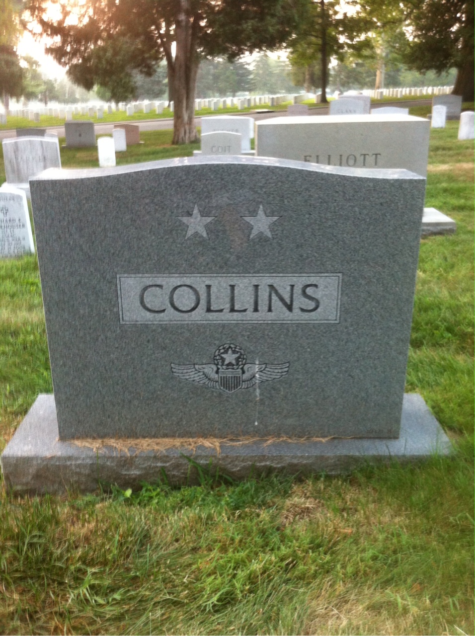 Back of headstone — Richard Collins