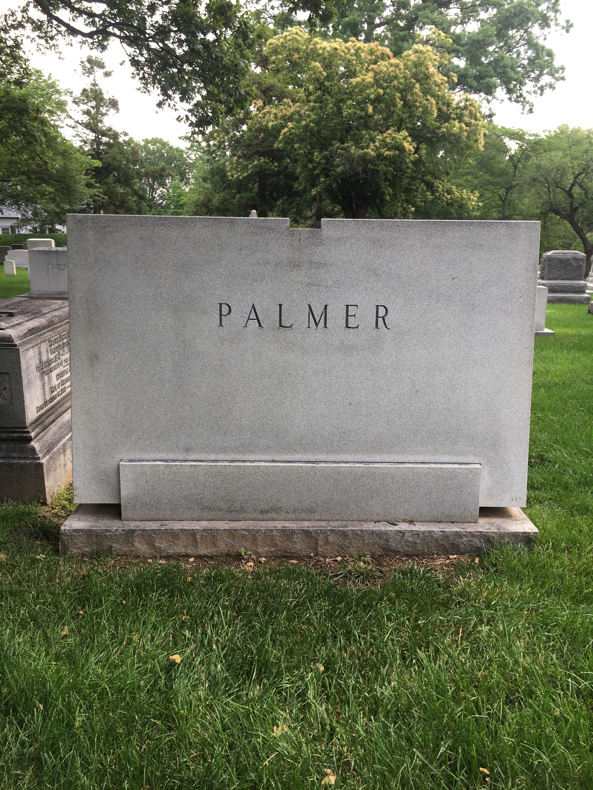 Back of headstone — Williston B Palmer