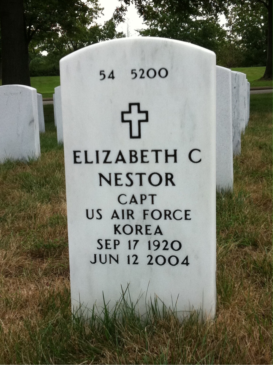 Back of headstone — Aloysius Nestor