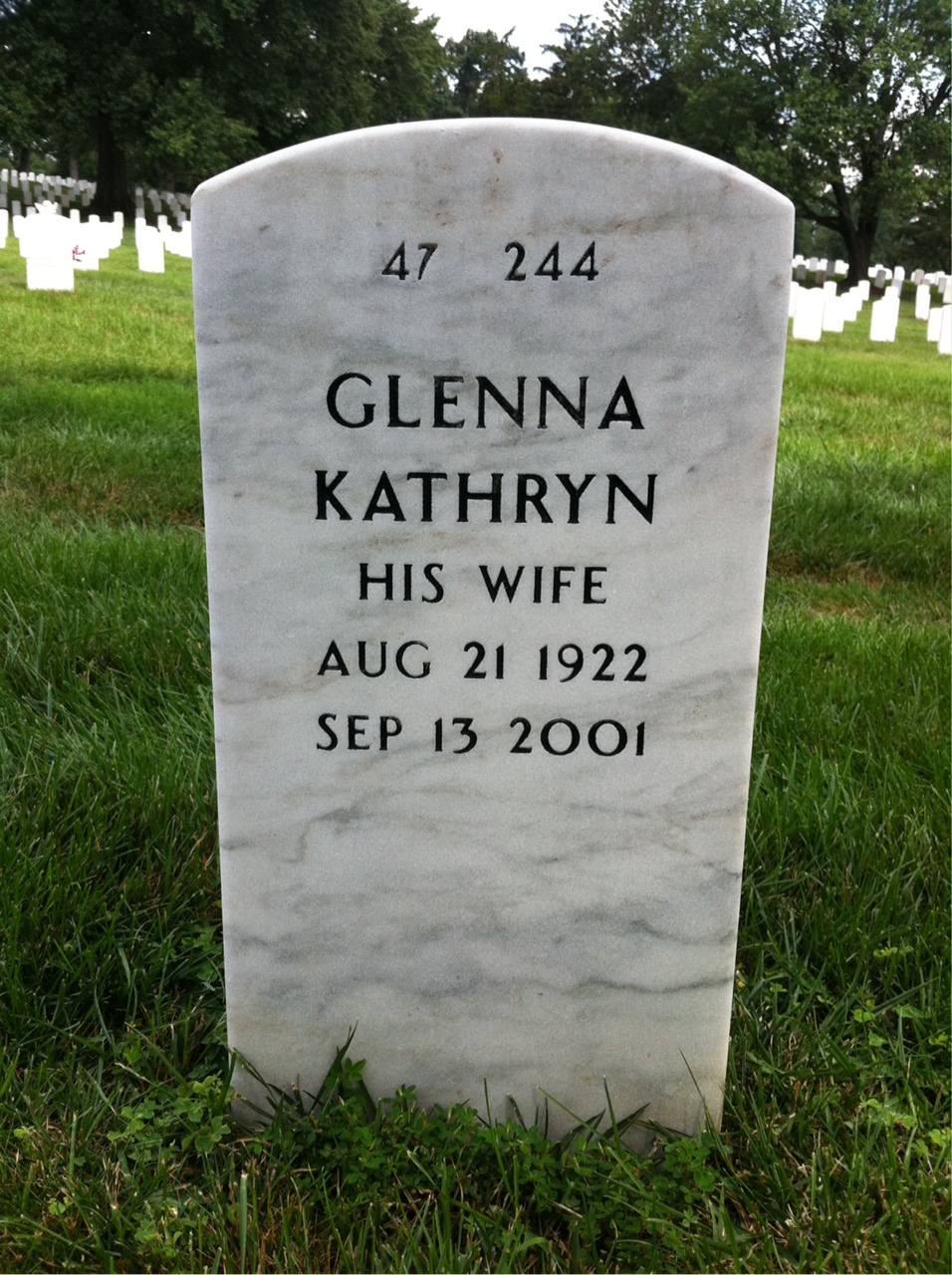 Back of headstone — Eugene Watts