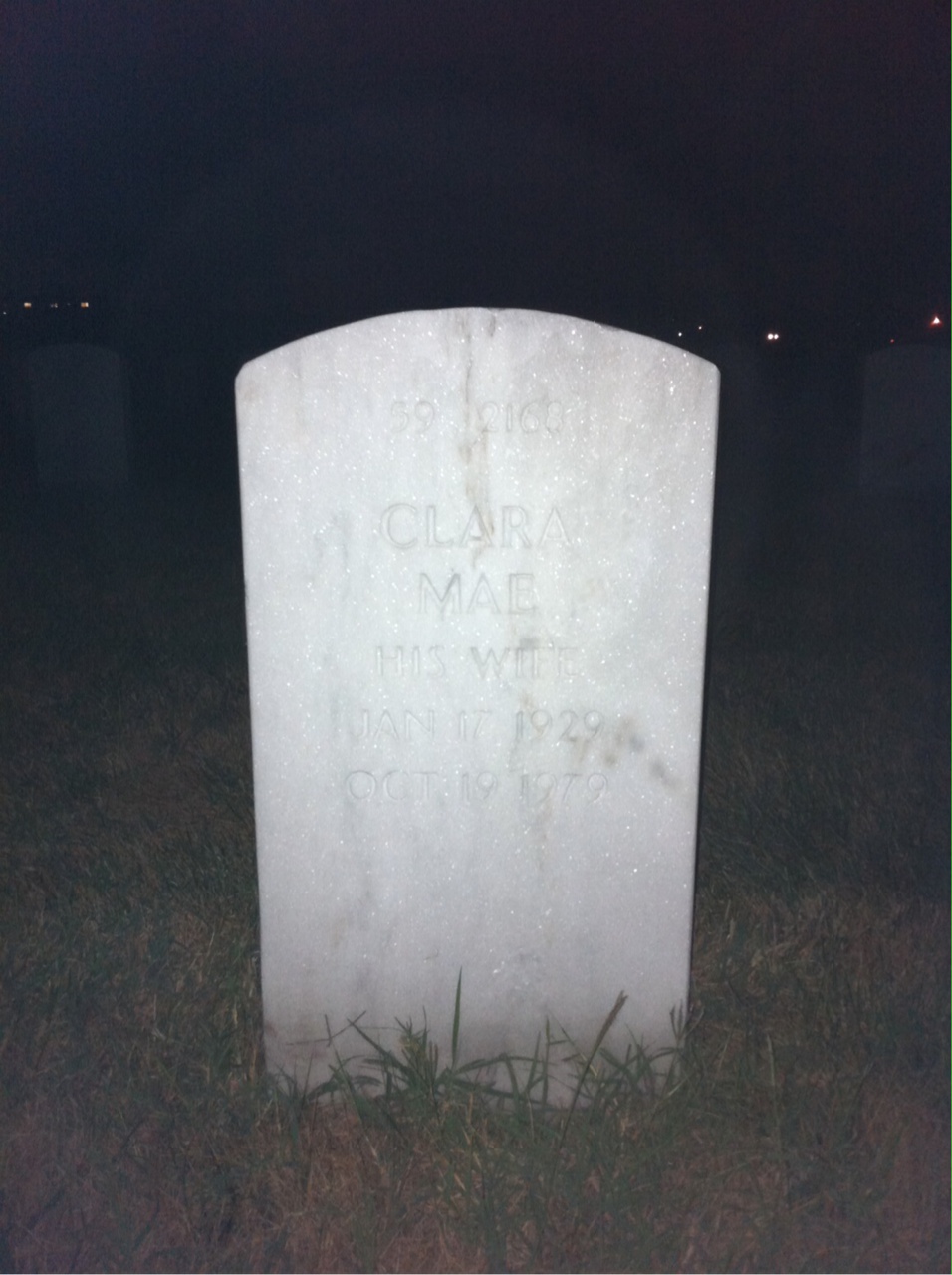 Back of headstone — Cecil Barrett