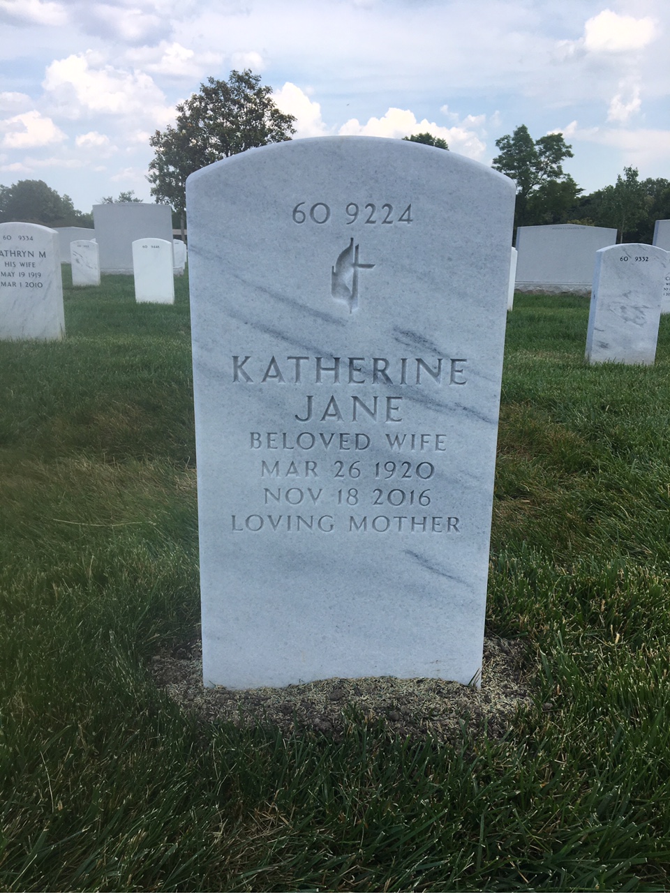 Back of headstone — Melvin Nesteby
