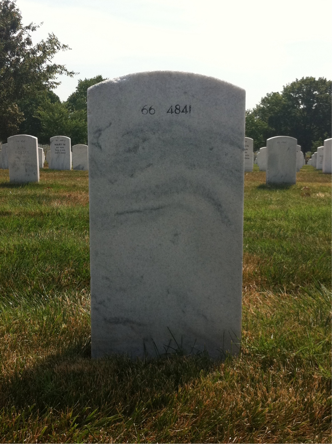 Back of headstone — John Priggins