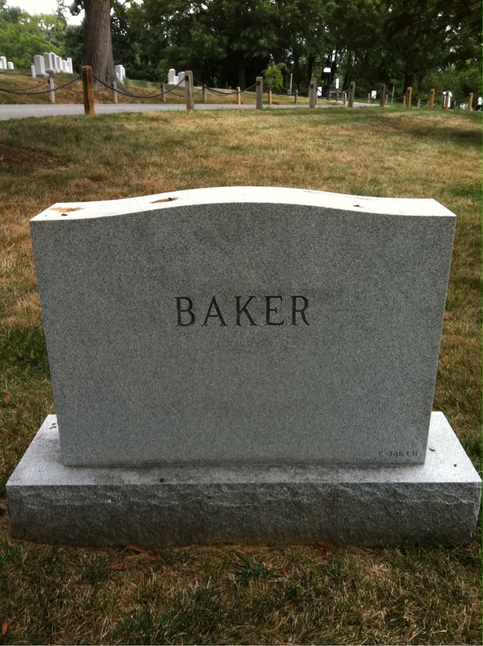 Back of headstone — Eileen Baker