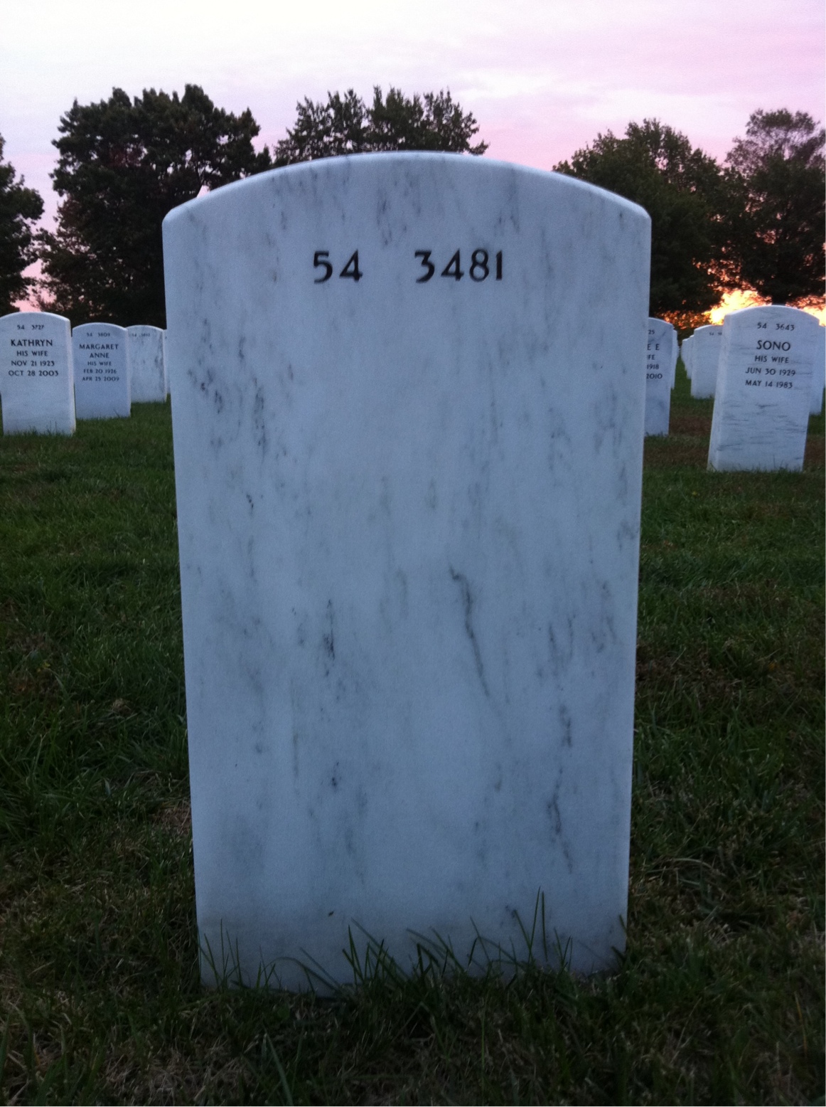 Back of headstone — Earl Bell