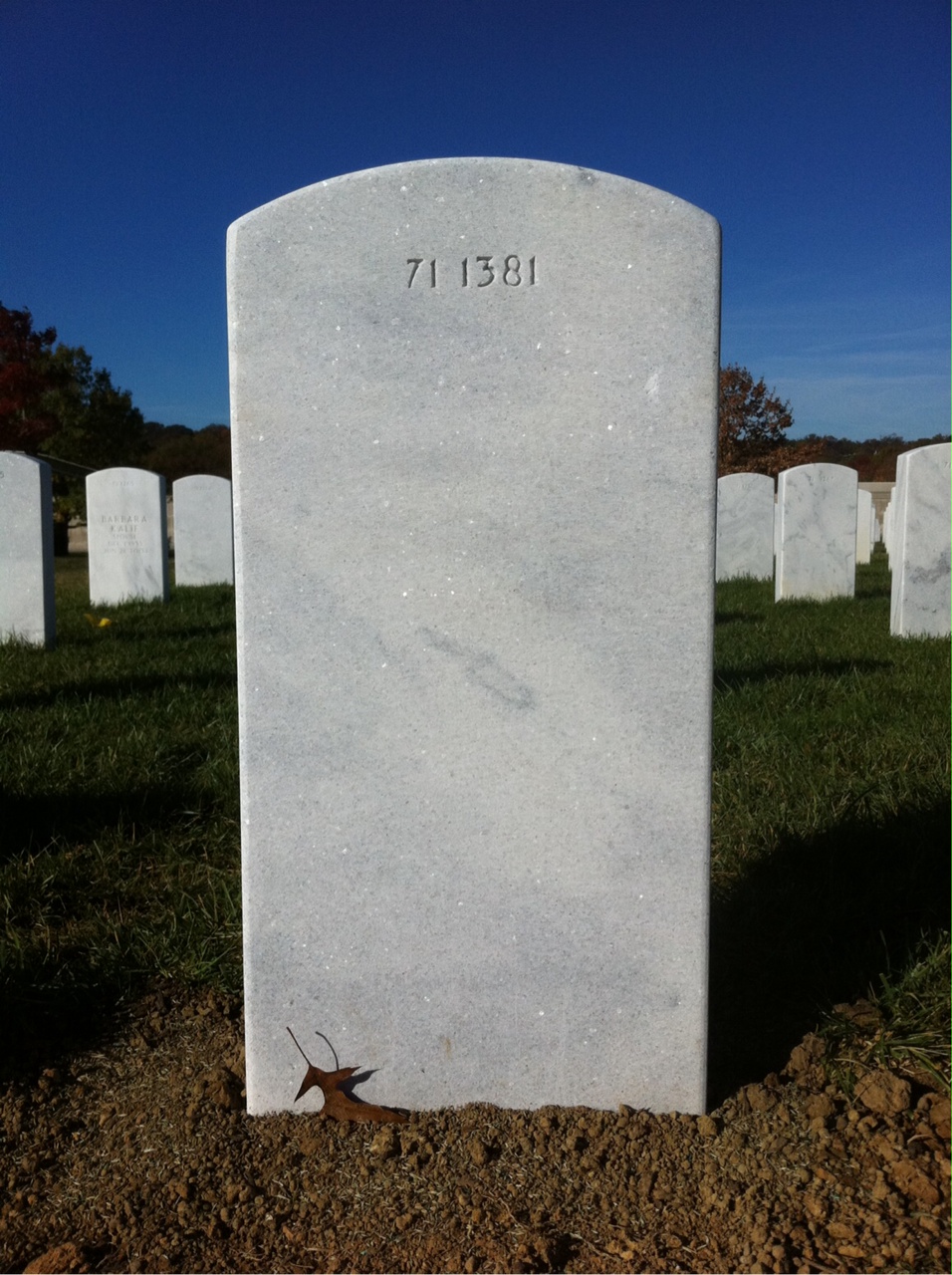 Back of headstone — Ronald Bain