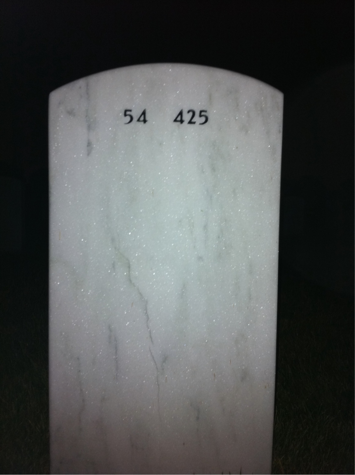 Back of headstone — Arthur Dougherty