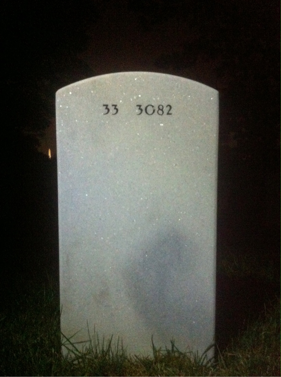 Back of headstone — William Reese