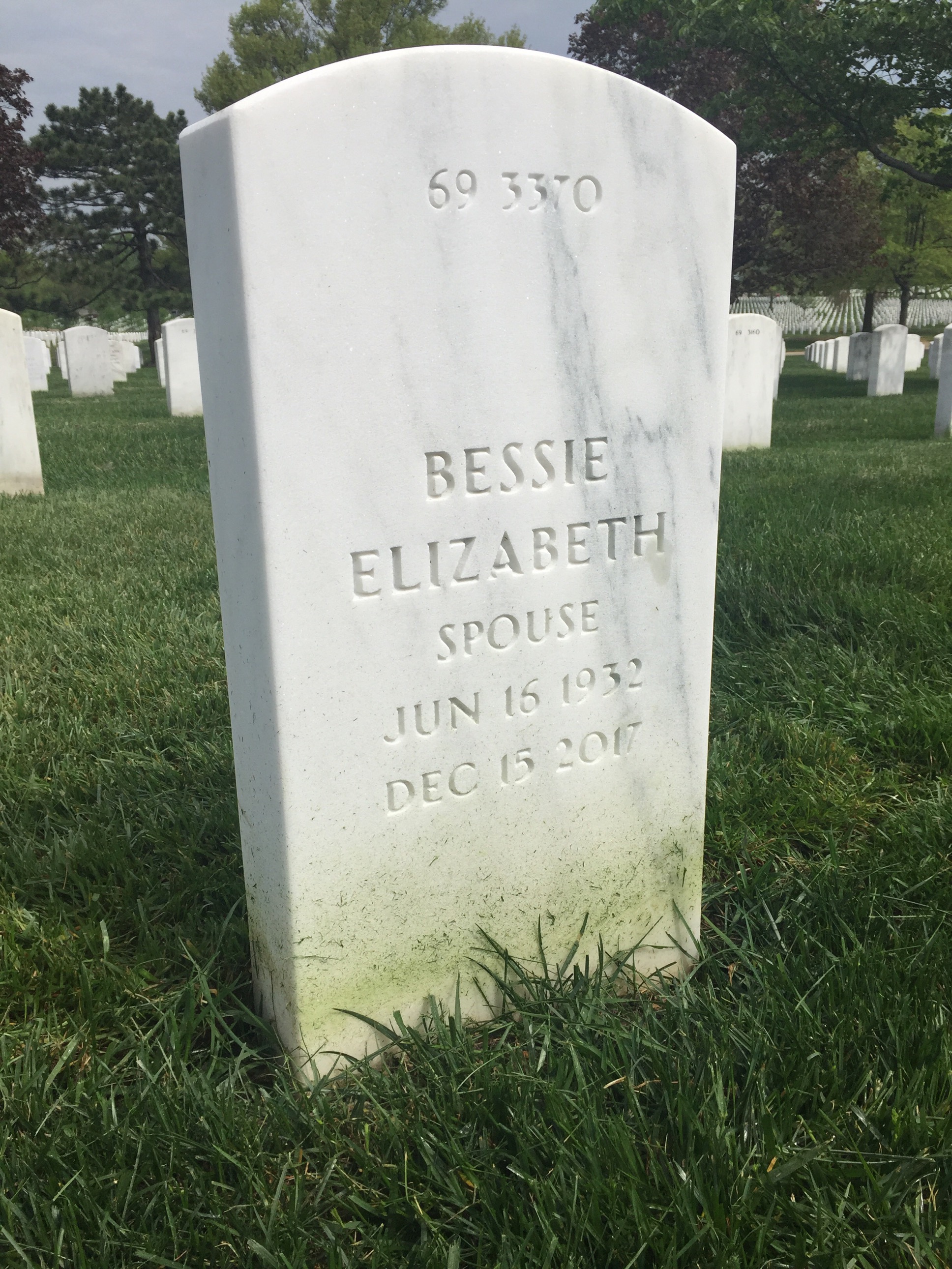 Back of headstone — Joe Brown