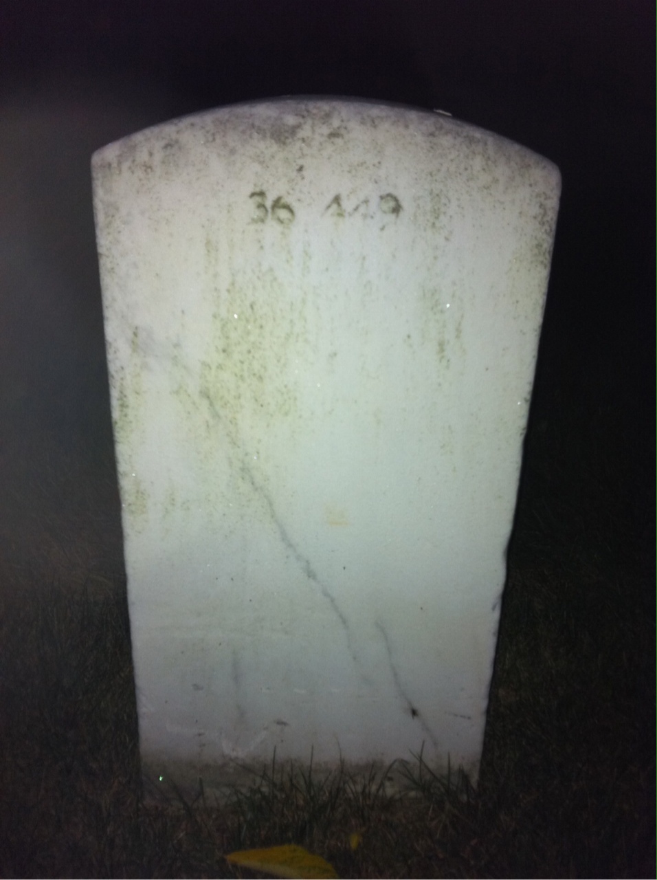 Back of headstone — John Collins