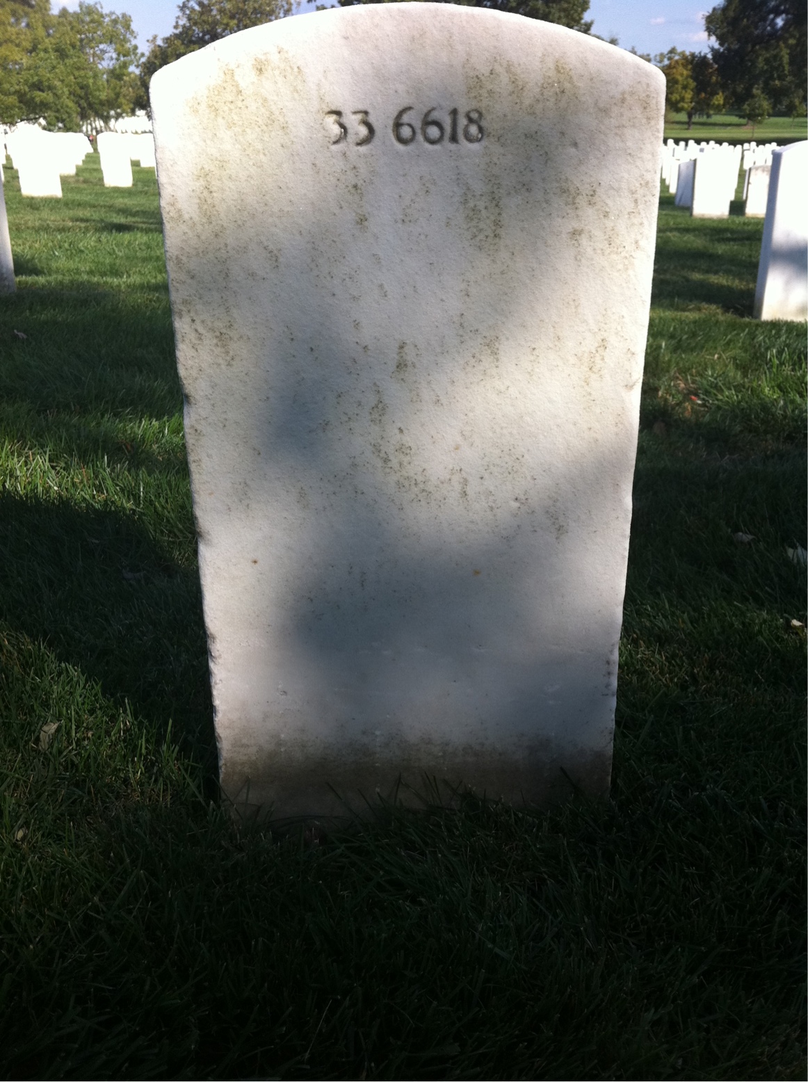 Back of headstone — William Baxter Brown