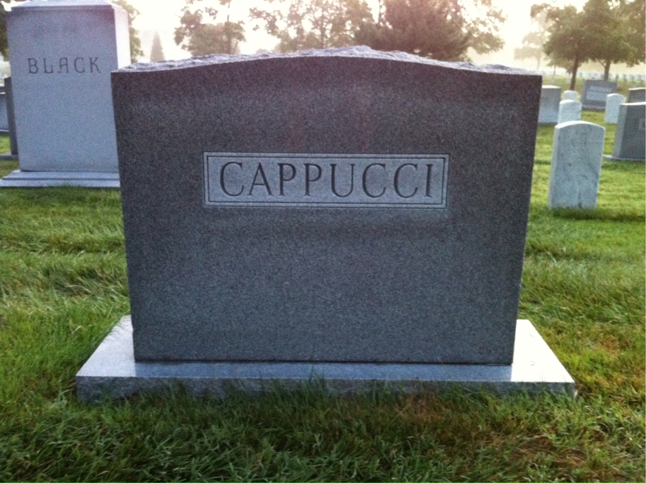 Back of headstone — Joseph Cappucci