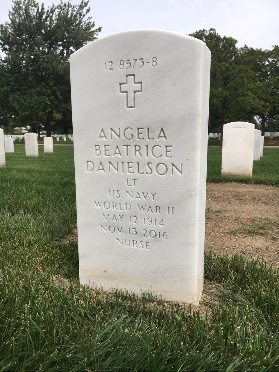 Back of headstone — Angela B Danielson