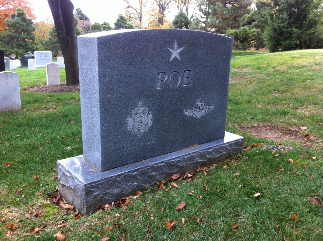 Back of headstone — Eugene Poe