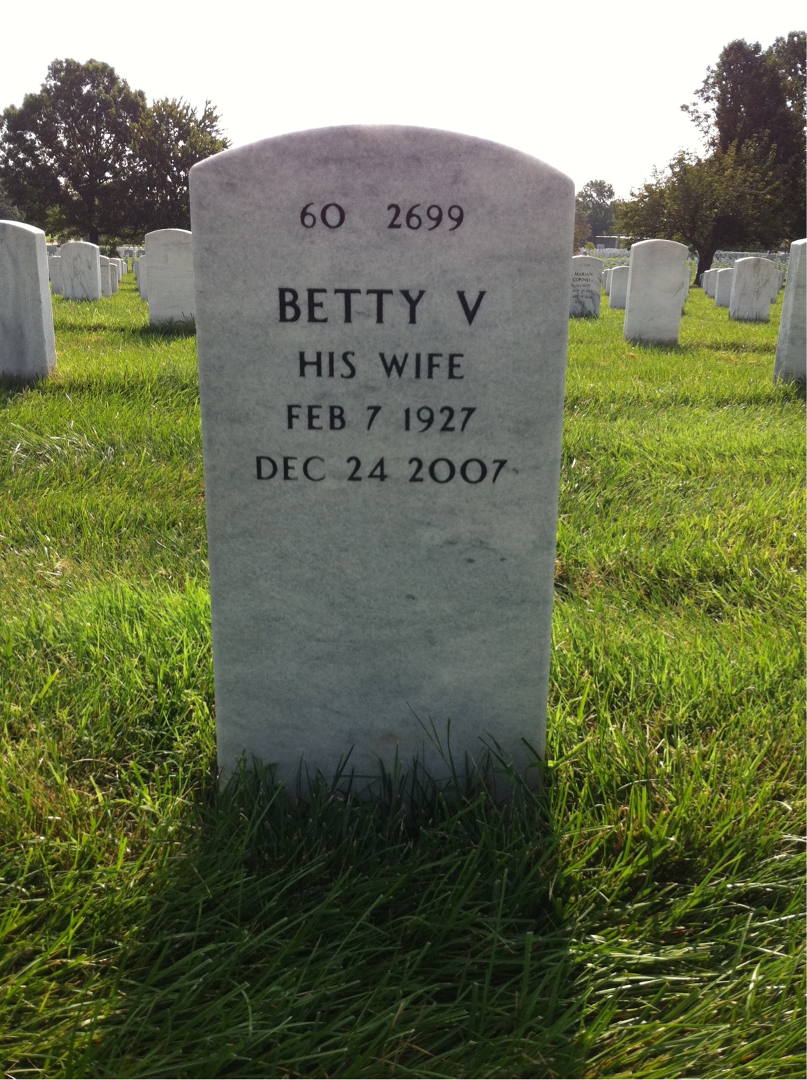Back of headstone — Gerald Geibel