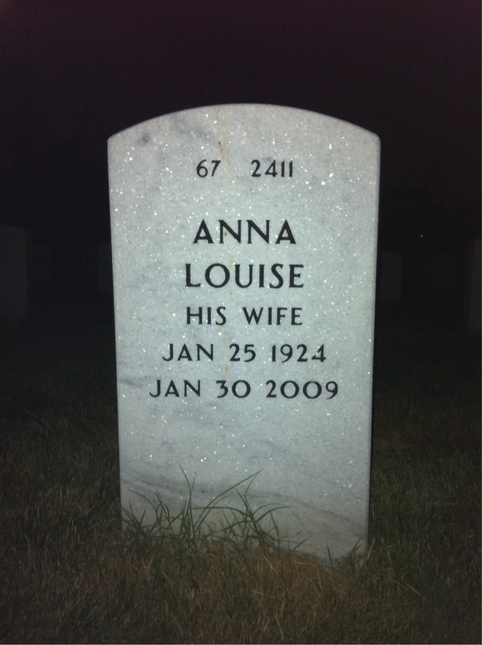 Back of headstone — Theodore Blair