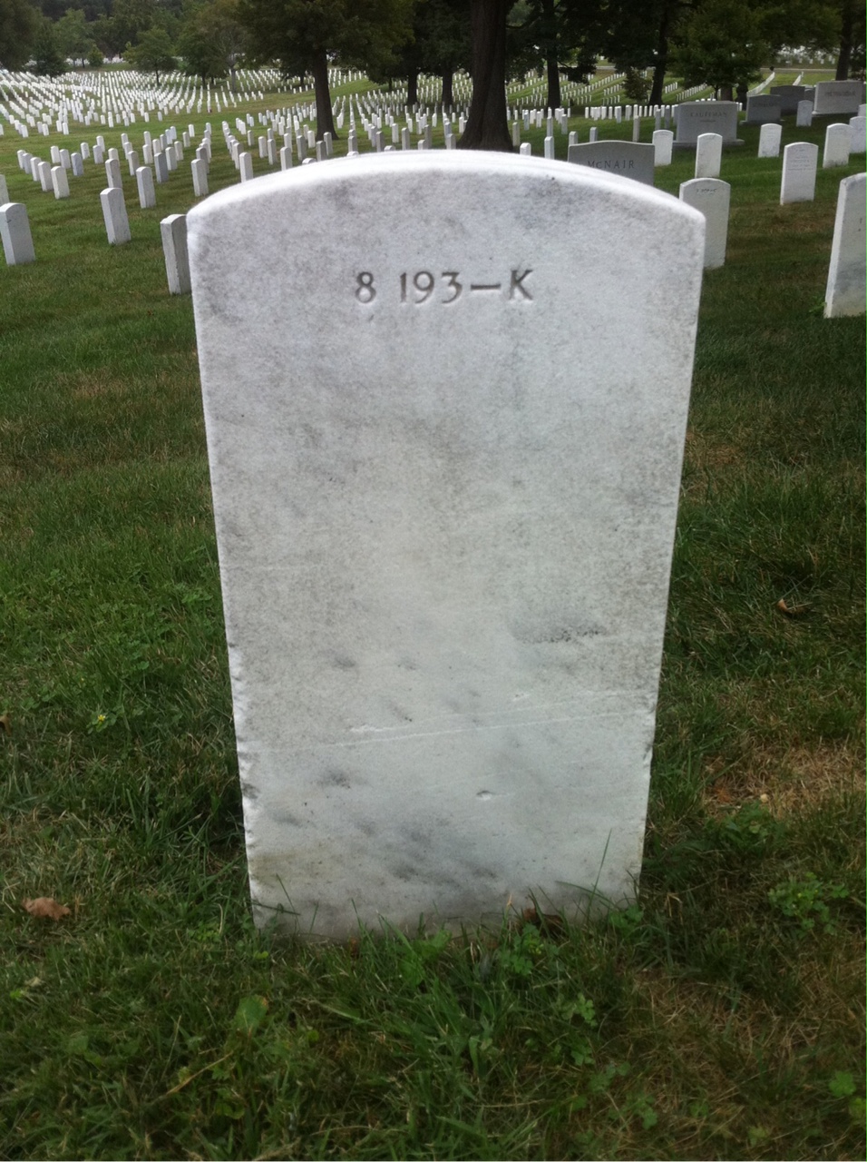 Back of headstone — Wilhelmina Anderson
