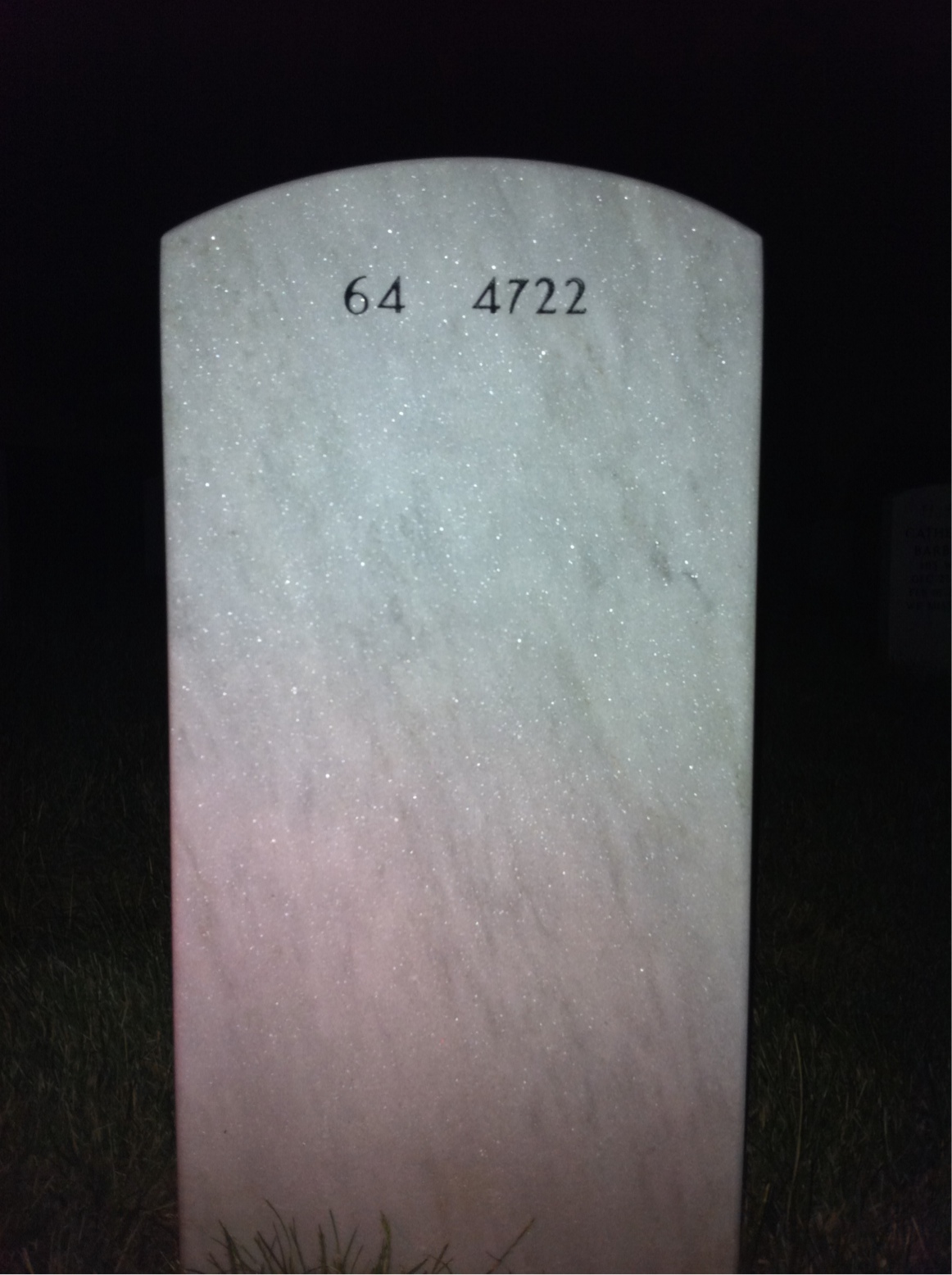 Back of headstone — Victor Noe