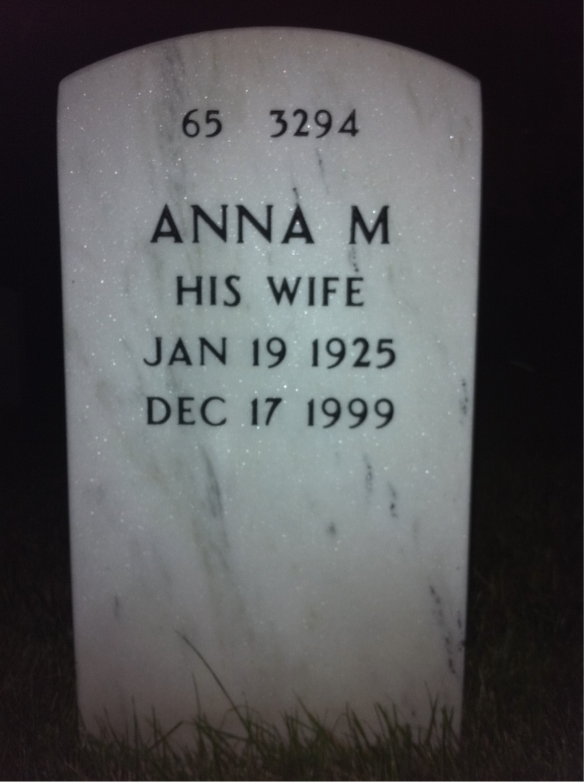 Back of headstone — Joseph Bavuso