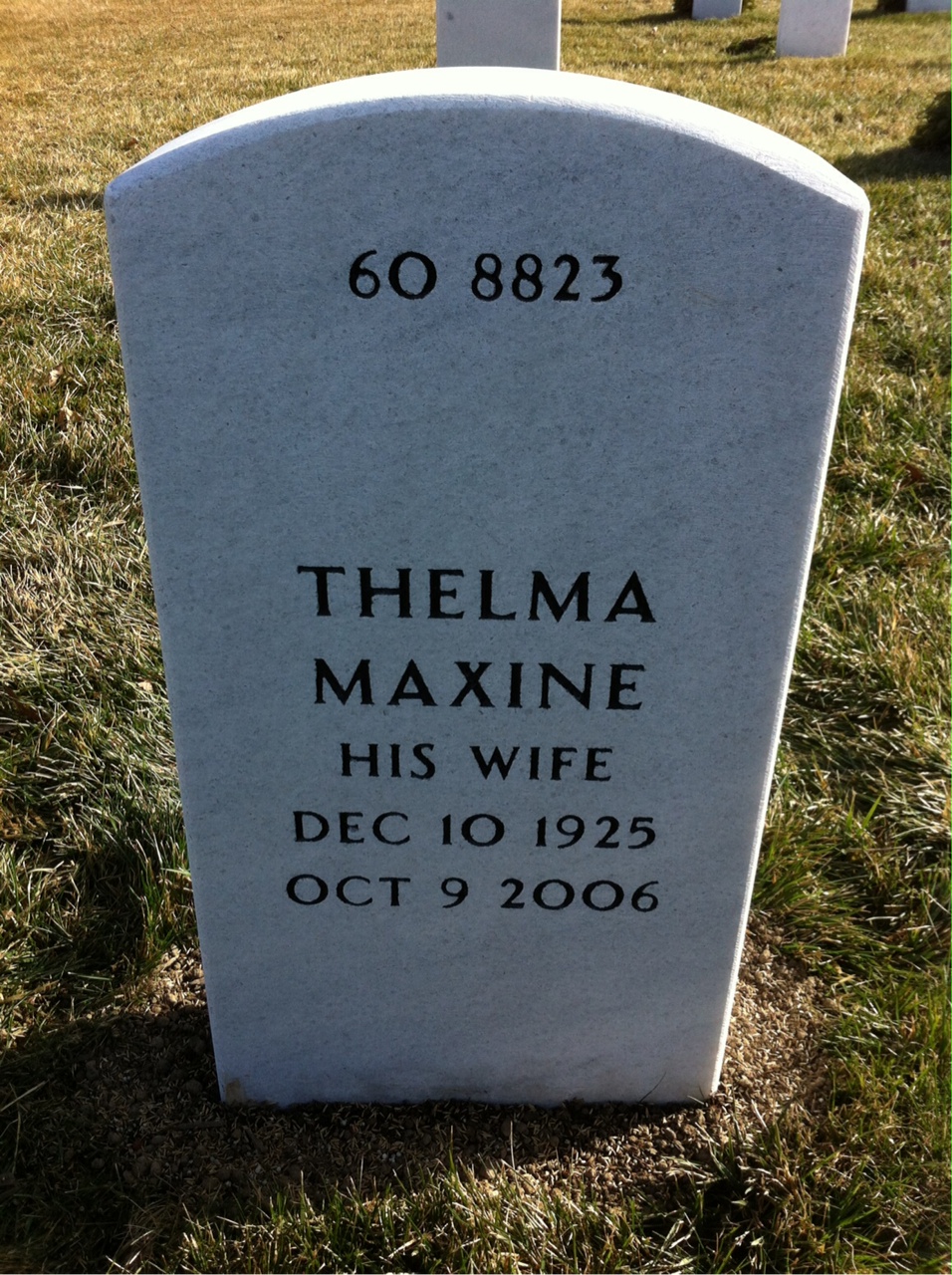 Back of headstone — John Burke
