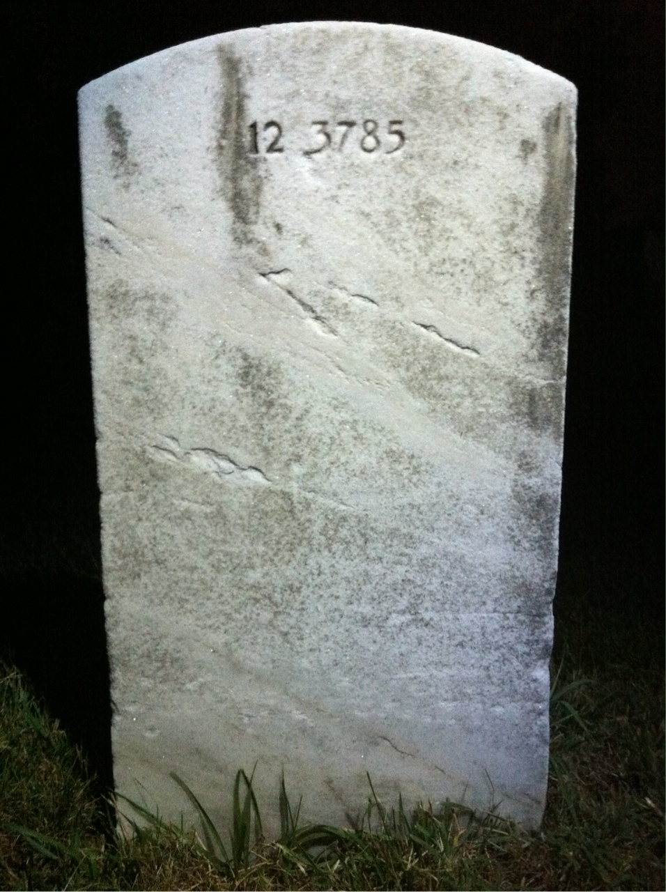 Back of headstone — William Aney