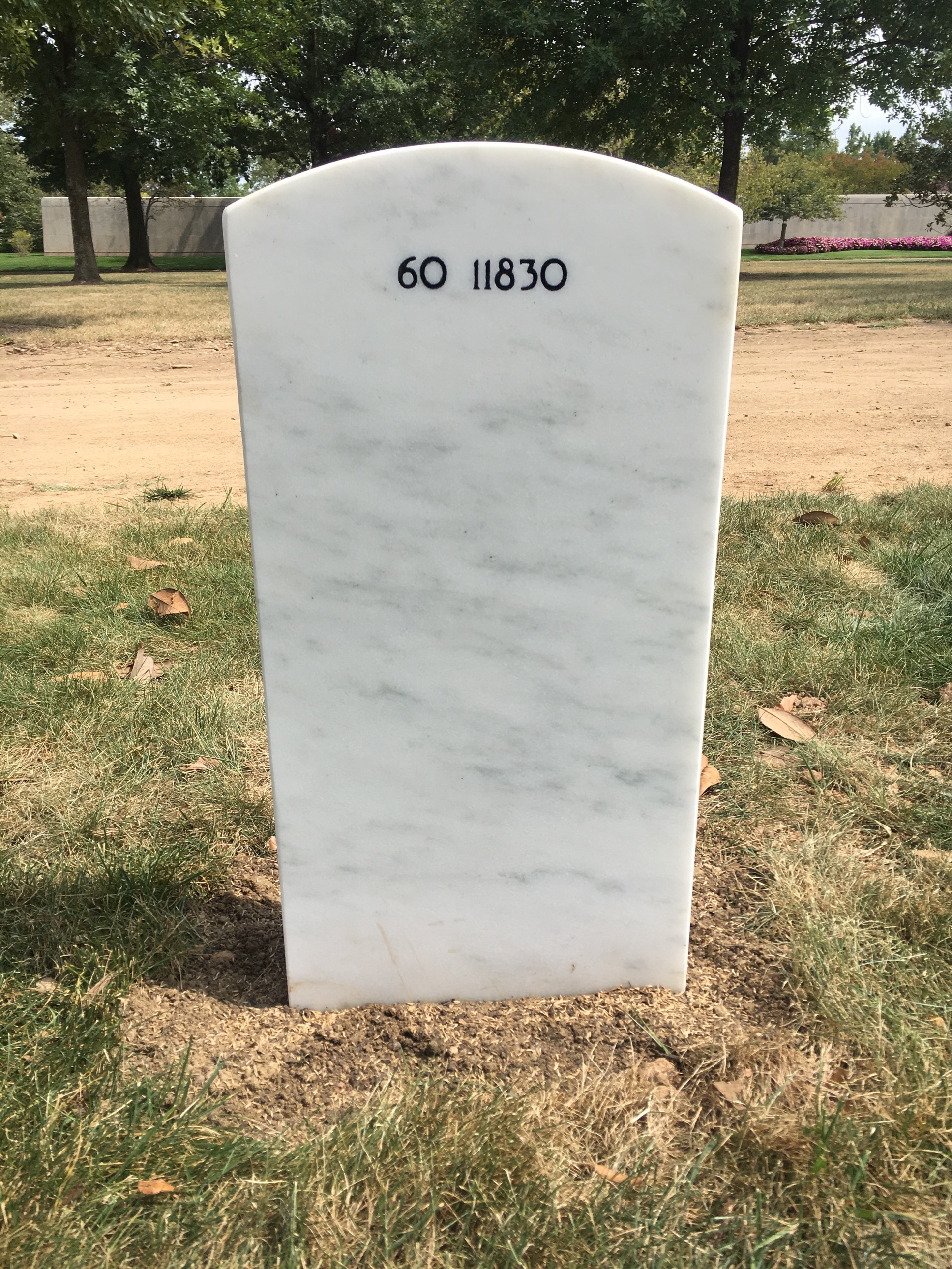 Back of headstone — Arthur T Larson