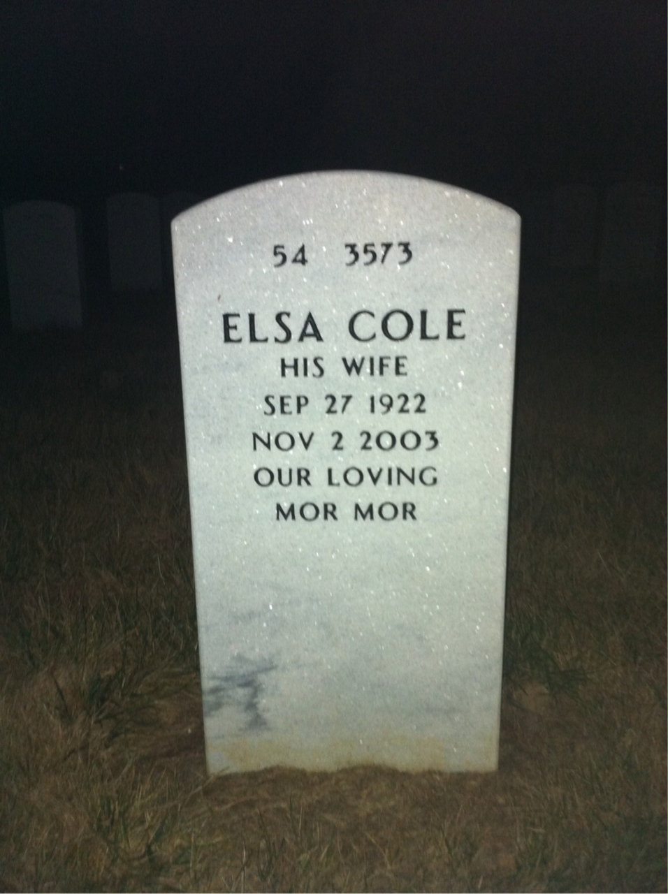 Back of headstone — Ridgely Kemp