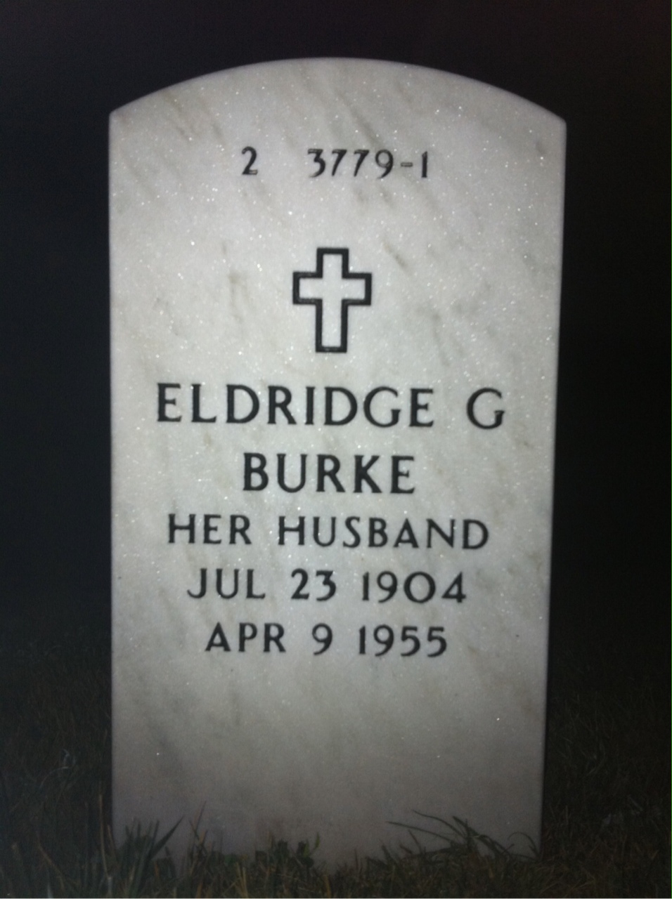 Back of headstone — Elizabeth Johnson
