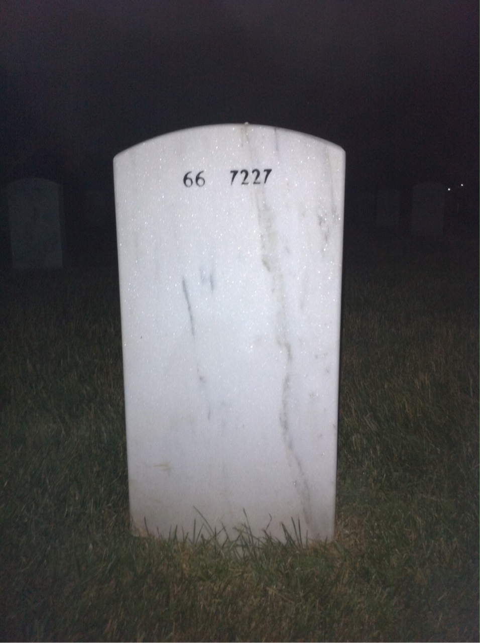 Back of headstone — Mitchell Waters