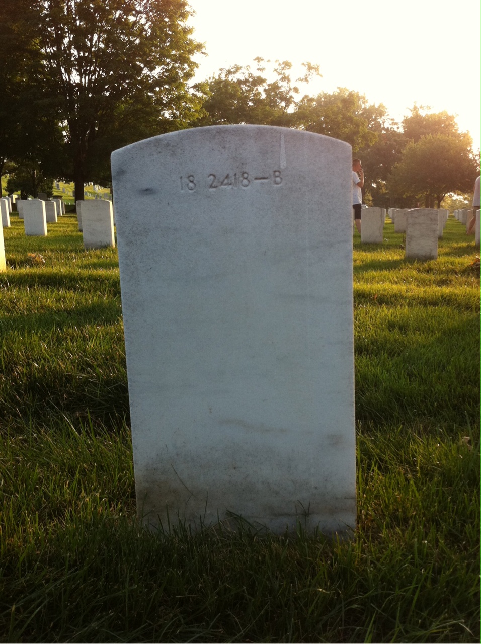 Back of headstone — Jack Alexander