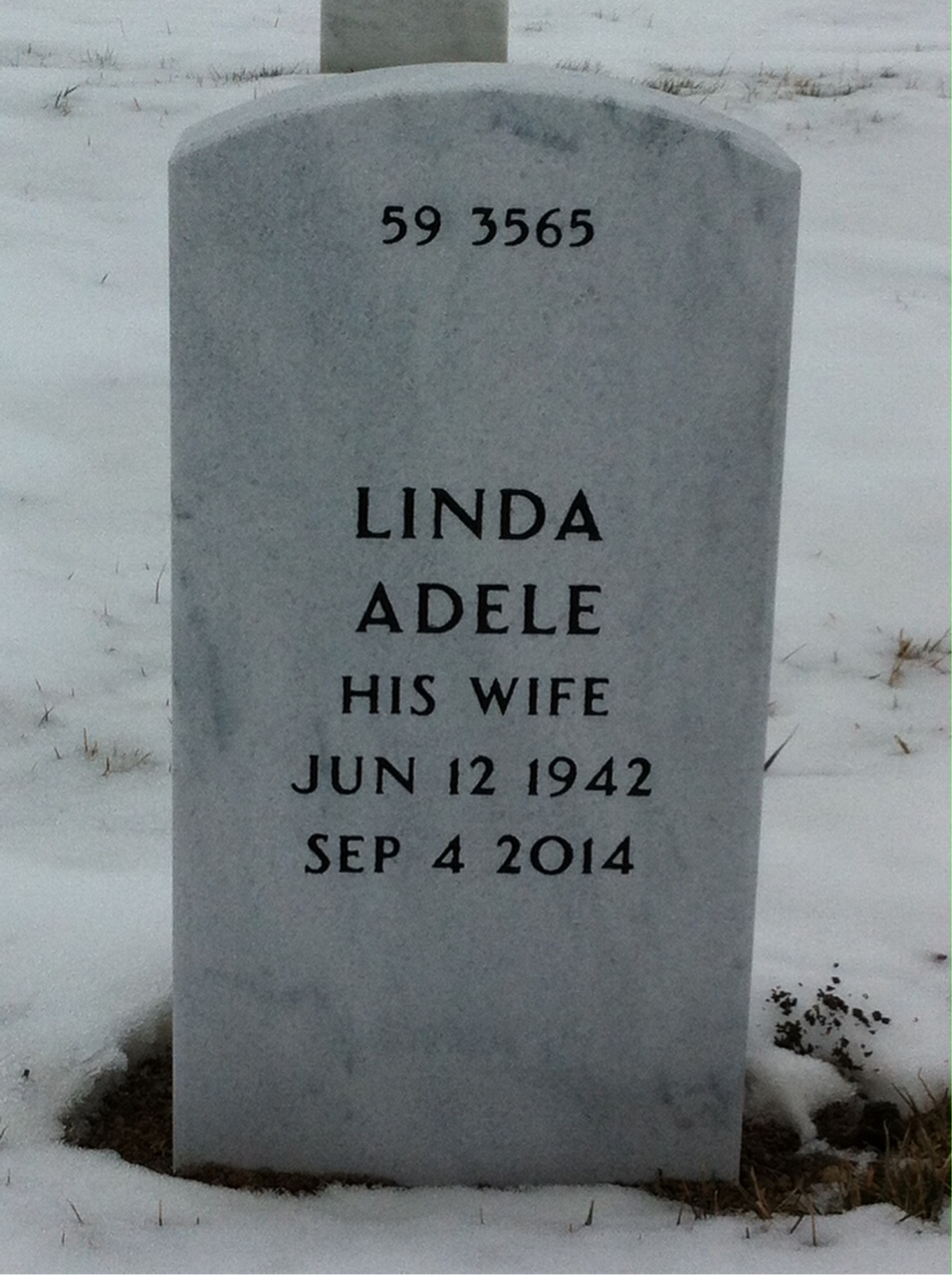 Back of headstone — Ronald Dobias
