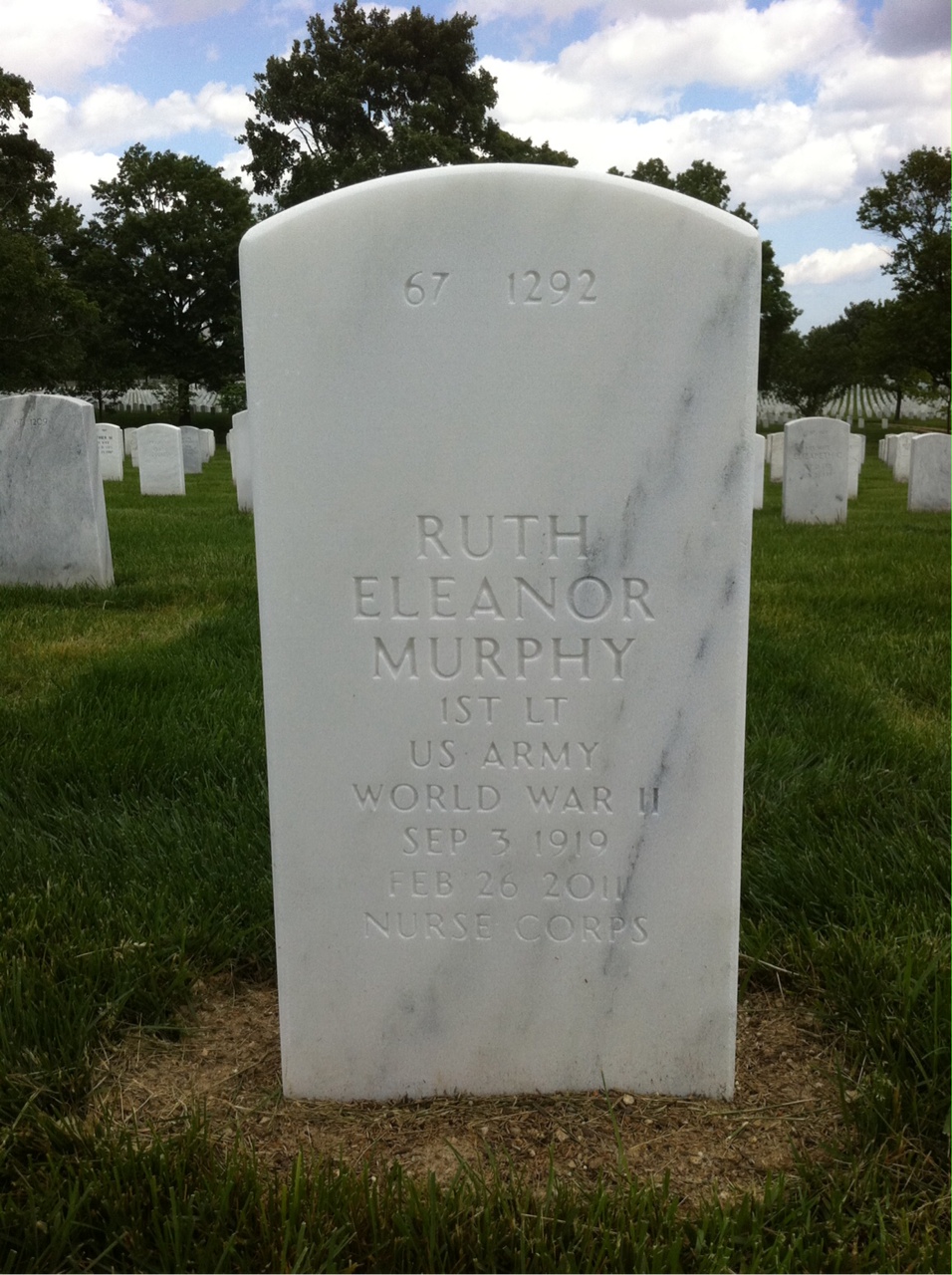 Back of headstone — Ruth Murphy