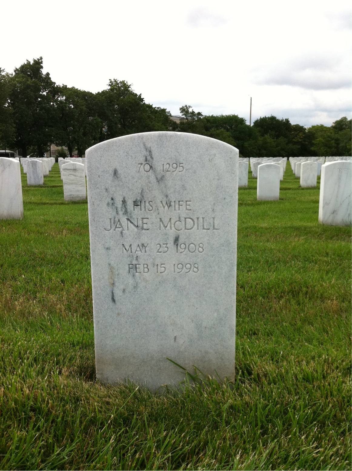 Back of headstone — Jane Anderson