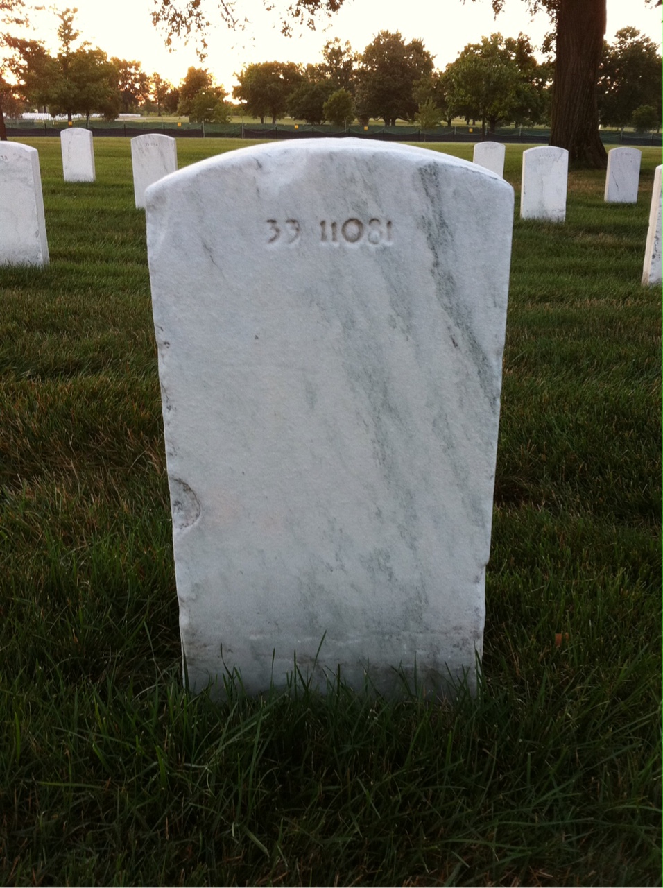 Back of headstone — William T Mccarthy