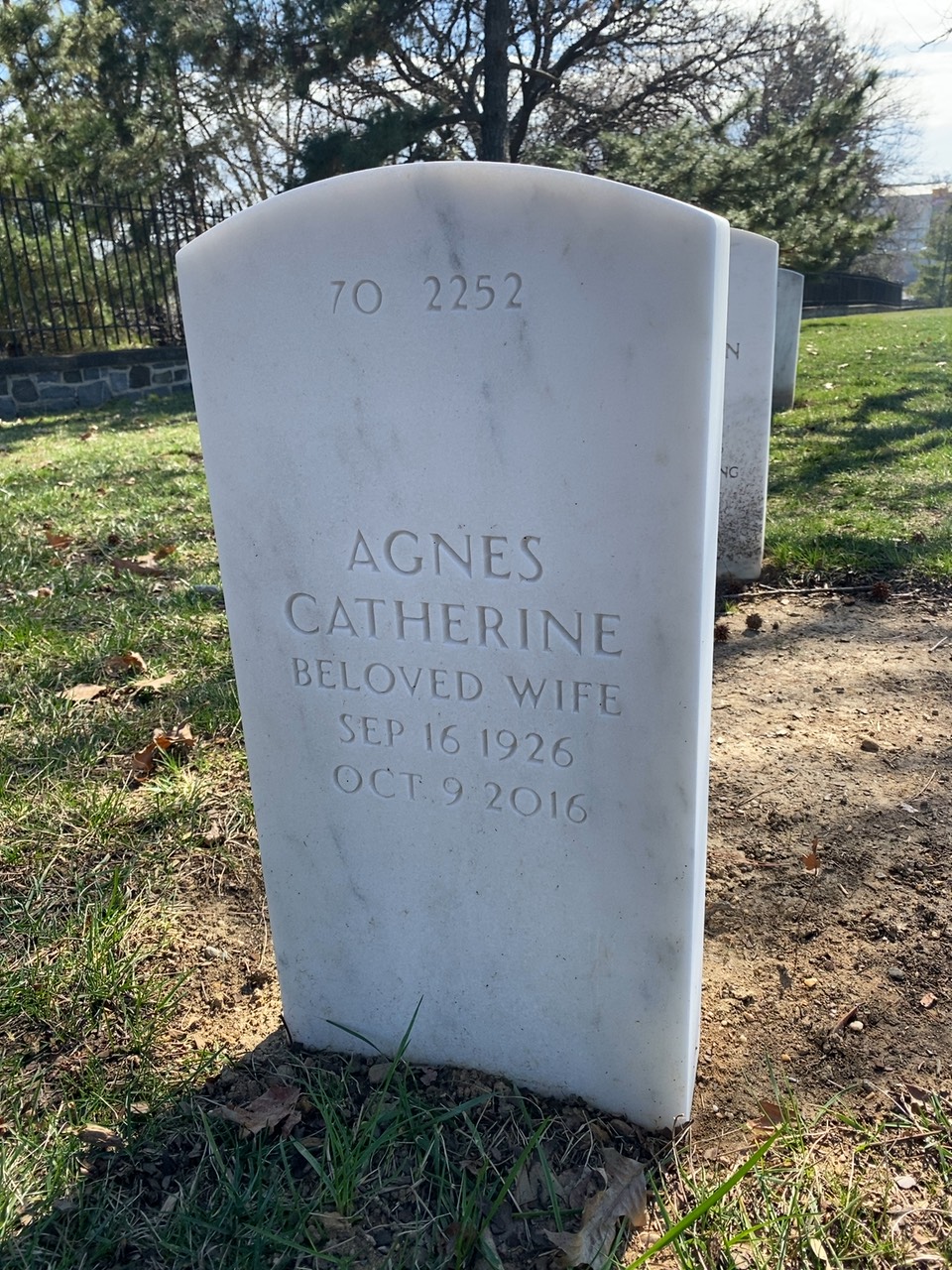Back of headstone — Agnes Ivy