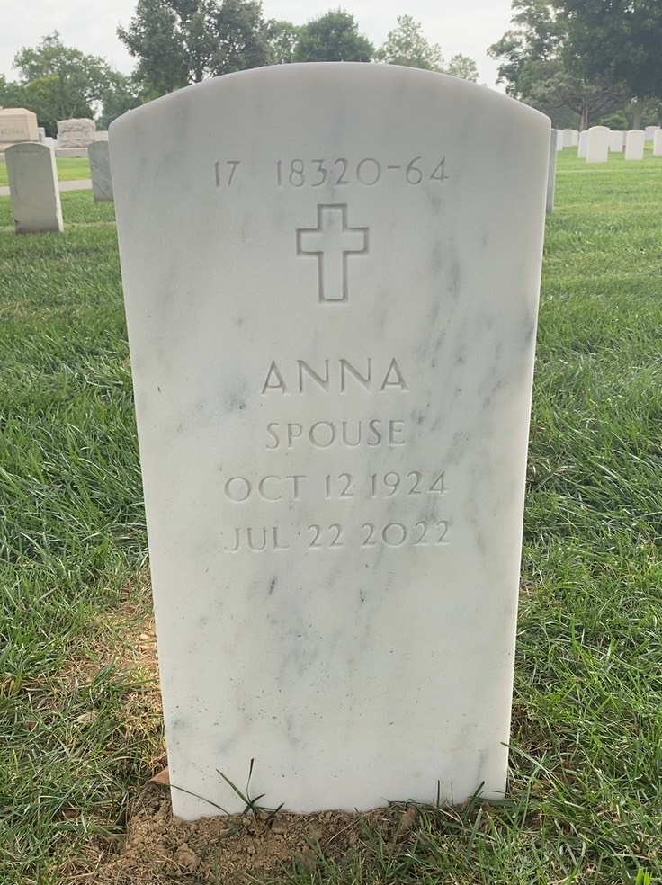Back of headstone — William Stahovic