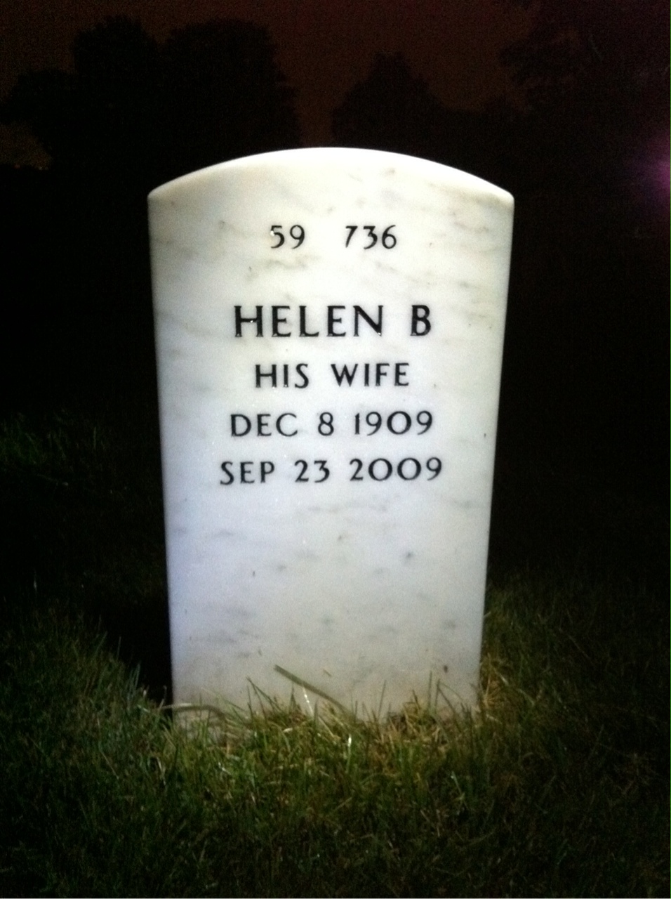 Back of headstone — Raymond Mccaig