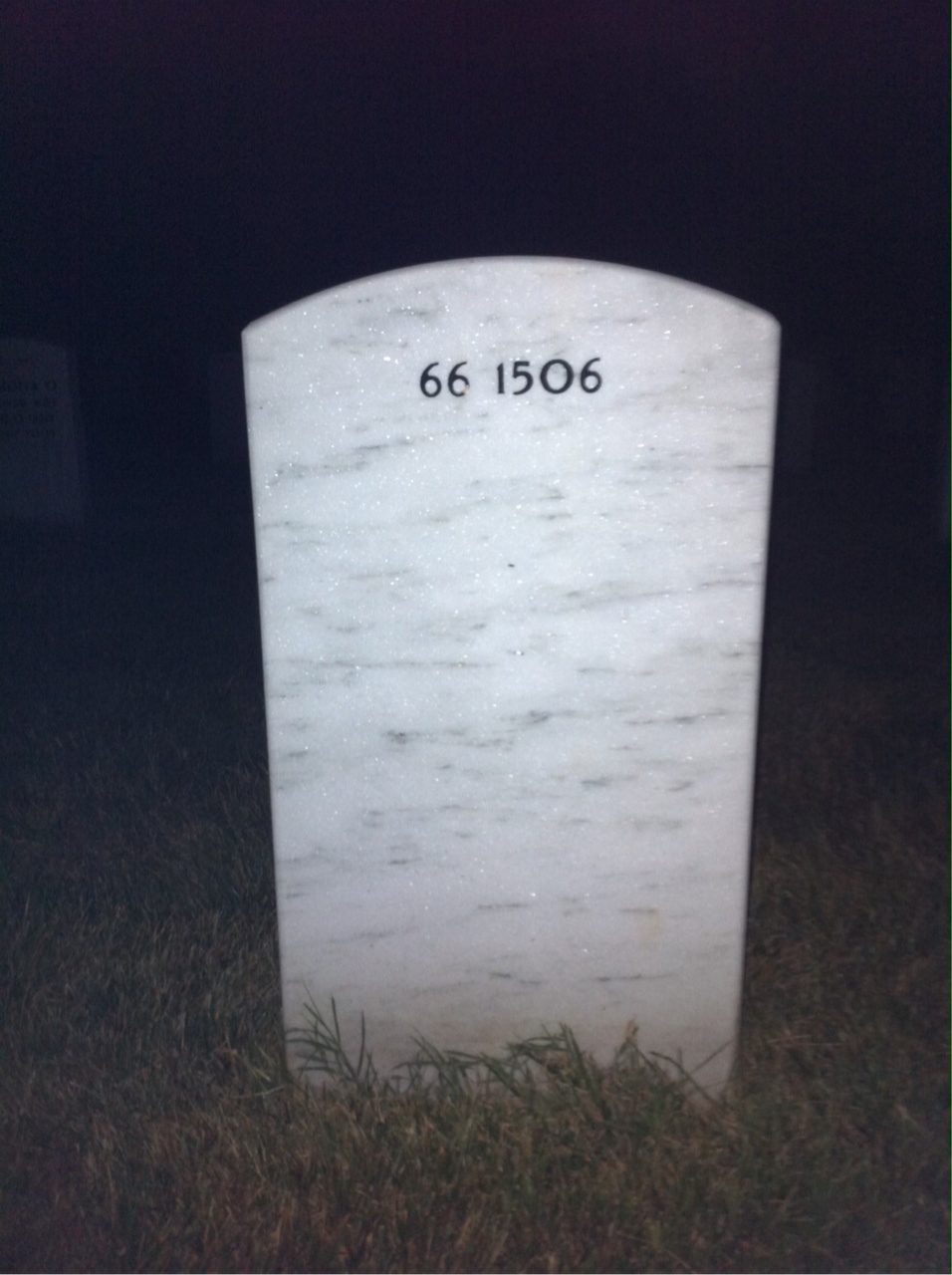 Back of headstone — Paris Brown