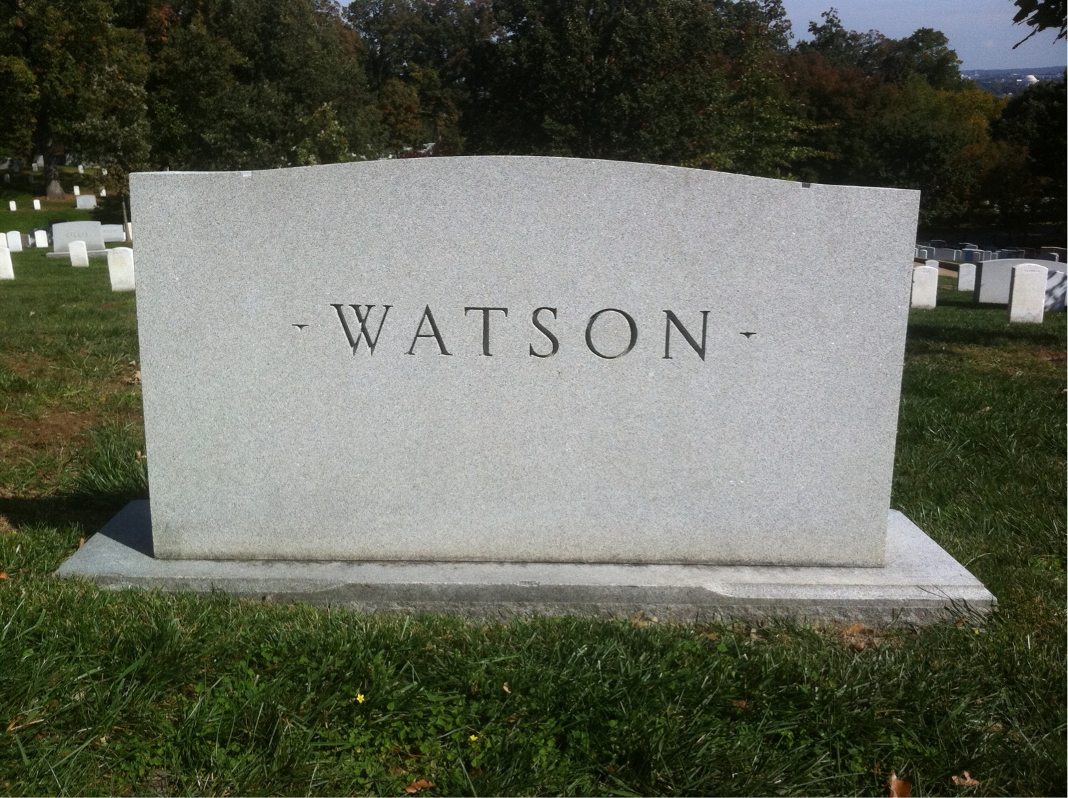 Back of headstone — William Bryan Watson