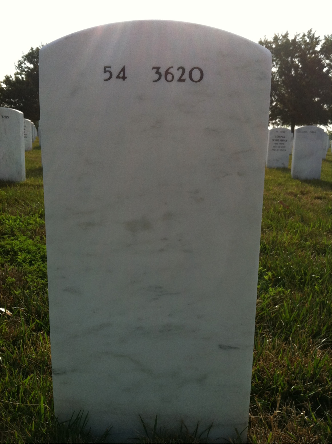 Back of headstone — Harold Slayden
