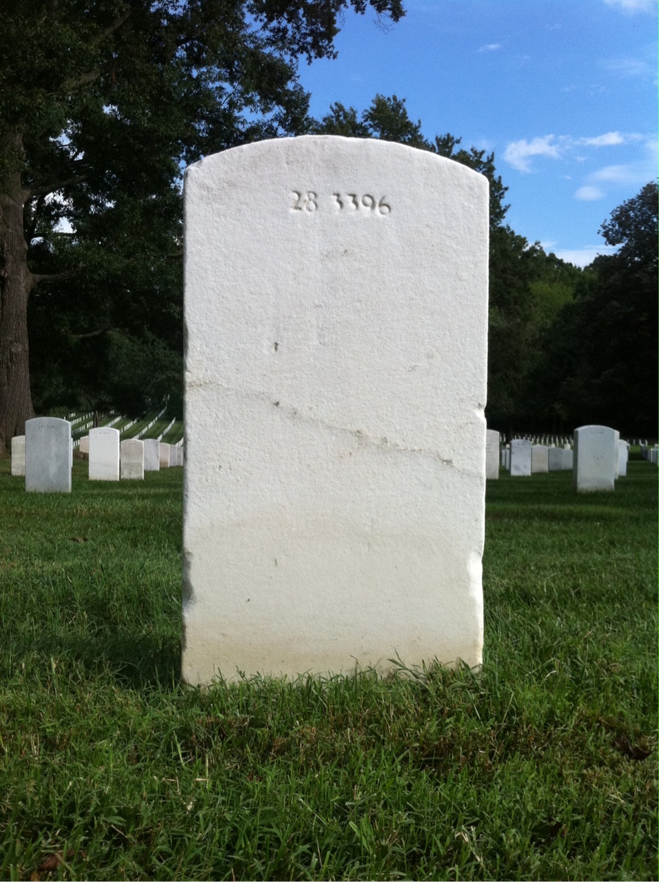 Back of headstone — Thomas H Baylor