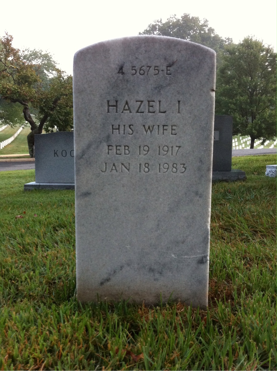 Back of headstone — Hazel Munson